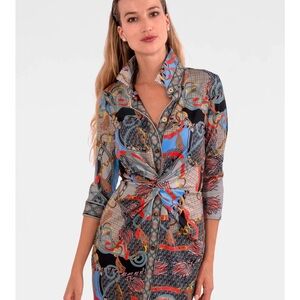 Gretchen Scott Designs Multicolor Long Sleeve Dress